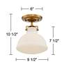 Possini Euro 10 1/4" Wide Gold and Opal Glass Ceiling Light