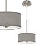 Possini Euro 10 1/4" Wide Nickel and Gray Faux Silk Shade Mini Pendant