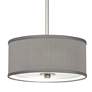 Thumbnail3 of Possini Euro 10 1/4" Wide Nickel and Gray Faux Silk Shade Mini Pendant more views