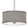 Possini Euro 10 1/4" Wide Nickel and Gray Faux Silk Shade Mini Pendant