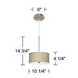 Image5 of Possini Euro 10 1/4" Wide Sesame Faux Silk Shade Mini Pendant more views