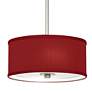 Thumbnail3 of Possini Euro 10 1/4" Wide Textured Faux Silk Red Mini Pendant more views