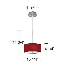 Image5 of Possini Euro 10 1/4" Wide Textured Faux Silk Red Mini Pendant more views