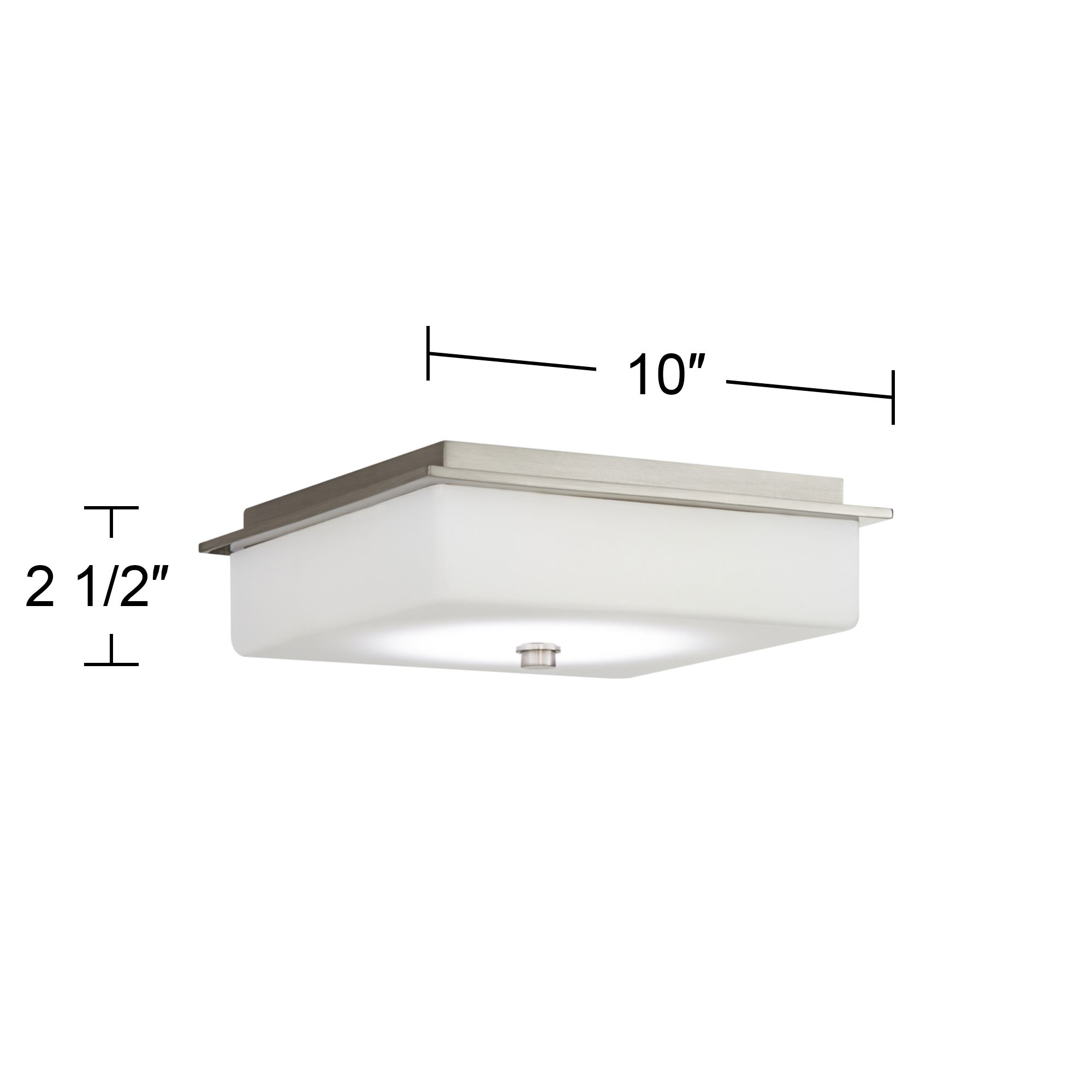 Thumbnail3 of Possini Euro 10" Square Modern Frosted White Glass Ceiling Light more views