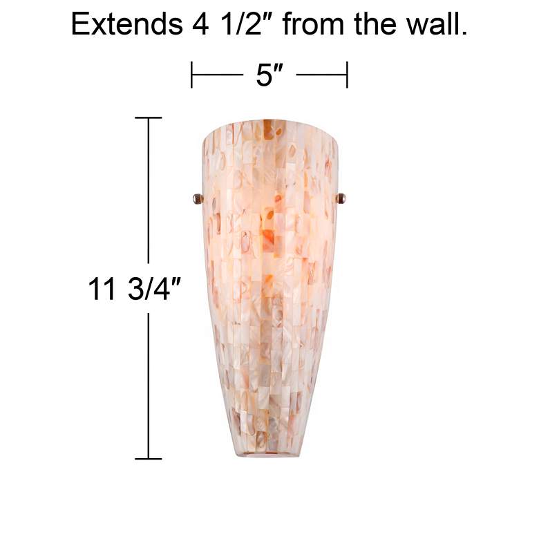 Image 4 Possini Euro 11 3/4 inch High Mother of Pearl Mosaic Wall Sconces Set of 2 more views