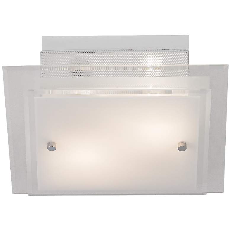 Image 2 Possini Euro 11 3/4 inch White Frosted Glass Flushmount Ceiling Light