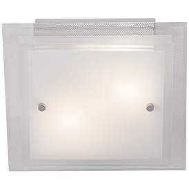 Image4 of Possini Euro 11 3/4" White Frosted Glass Flushmount Ceiling Light more views