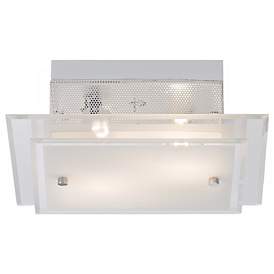 Image5 of Possini Euro 11 3/4" White Frosted Glass Flushmount Ceiling Light more views