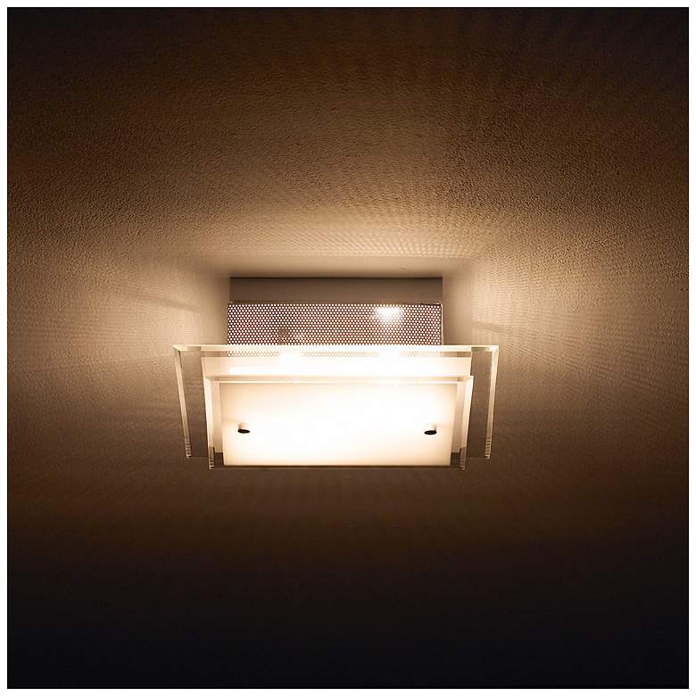 Image 6 Possini Euro 11 3/4 inch White Frosted Glass Flushmount Ceiling Light more views