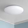 1_Possini Euro 11" Wide Shallow Flush Mount Disc White LED Ceiling Light