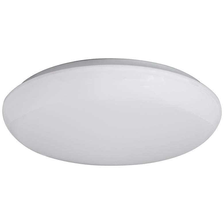 Image 2 Possini Euro 11 inch Wide Shallow Flushmount White LED Ceiling Light