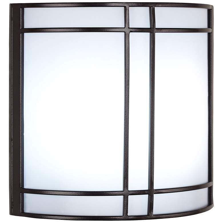 Image 1 Possini Euro 11" Wide Textured Slate Frame White Acrylic Wall Sconce