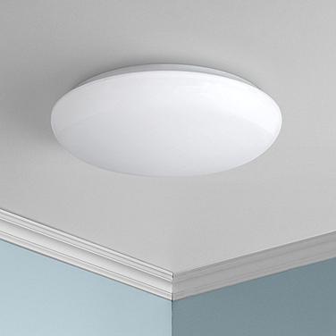 Possini Euro 11" Wide Shallow Flush Mount Disc White LED Ceiling Light
