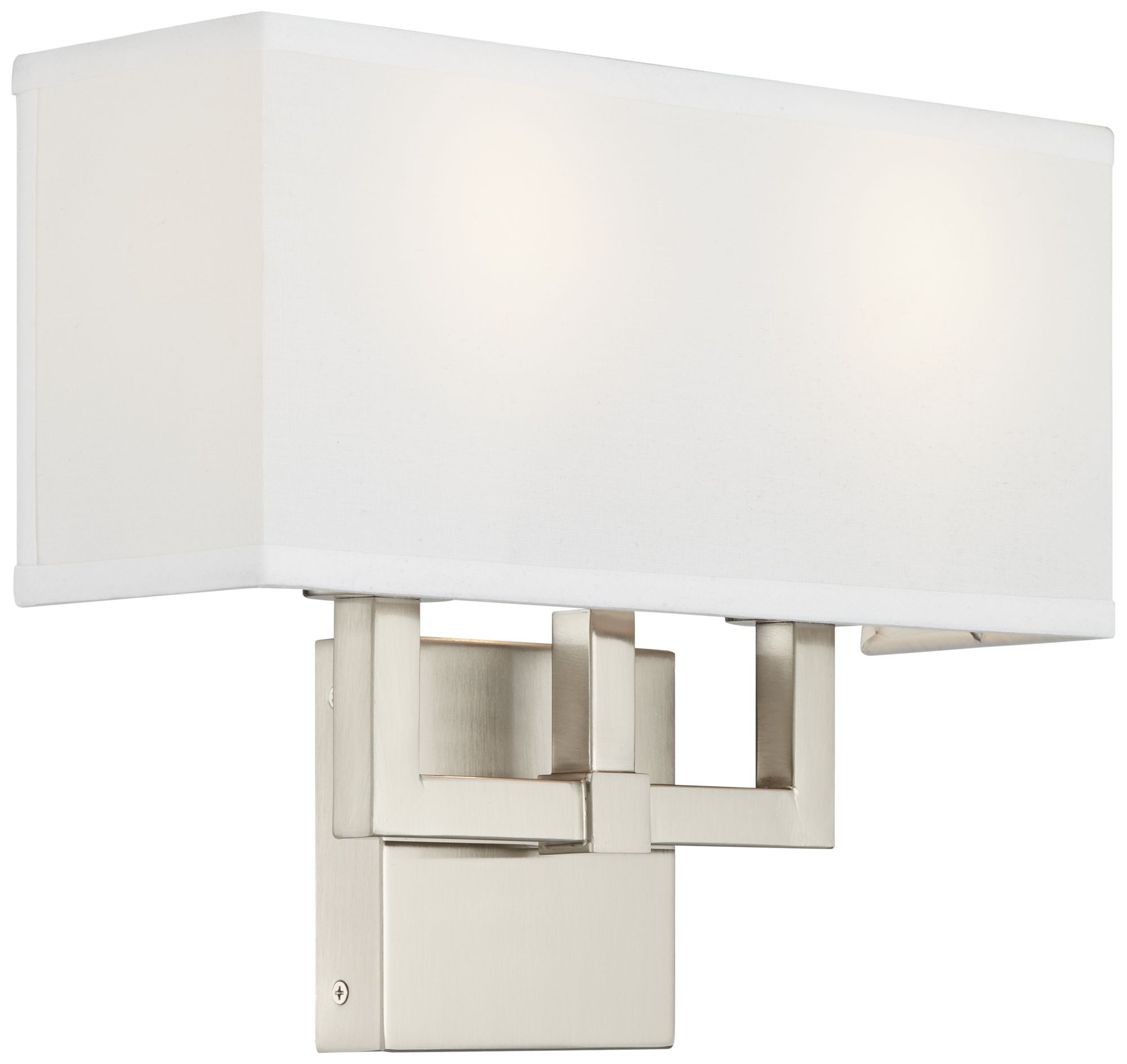 Image Possini Euro 14" Wide 2-Light Brushed Nickel Convertible Wall Sconce