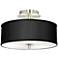 Possini Euro 14" Wide Black Faux Silk Modern Ceiling Light