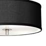 Possini Euro 14" Wide Black Faux Silk Modern Ceiling Light