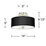 Possini Euro 14" Wide Black Faux Silk Modern Ceiling Light