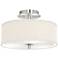 Possini Euro 14" Wide Cream Textured Faux Silk Ceiling Light