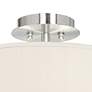 Possini Euro 14" Wide Cream Textured Faux Silk Ceiling Light