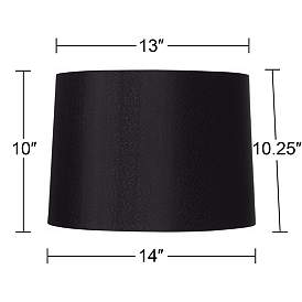 Image4 of Possini Euro 14" Wide Modern Black Drum Pendant Light more views