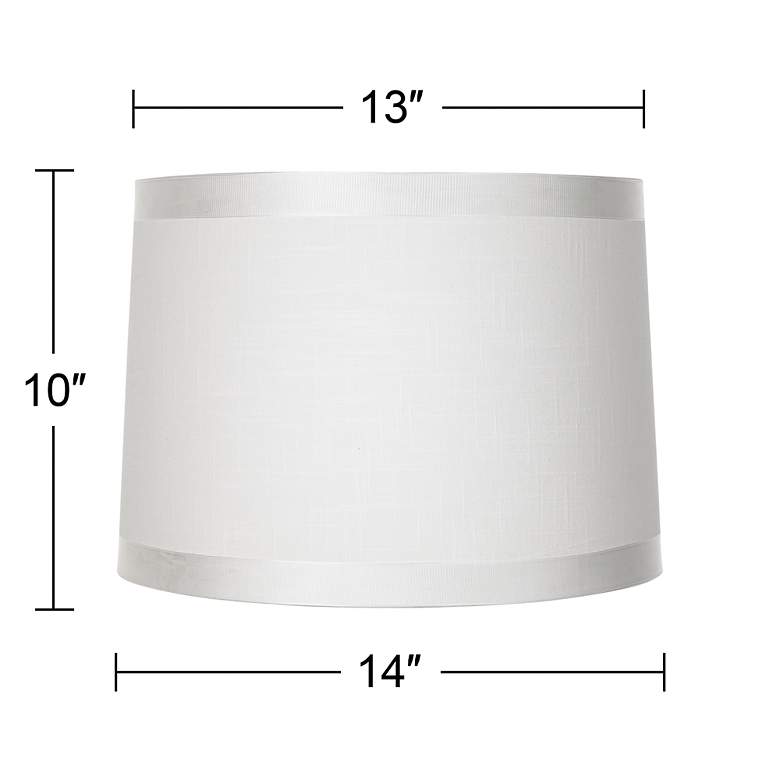 Image 5 Possini Euro 14" Wide Modern White Drum Shade Pendant Light more views