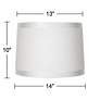Possini Euro 14" Wide Modern White Drum Shade Pendant Light