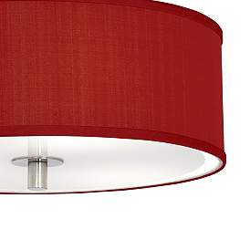 Image4 of Possini Euro 14" Wide Red Textured Faux Silk Modern Ceiling Light more views