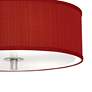 Possini Euro 14" Wide Red Textured Faux Silk Modern Ceiling Light