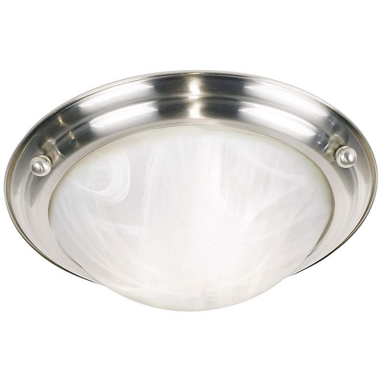 Image 1 Possini Euro 15 1/2" Alabaster White Glass Button Ceiling Light