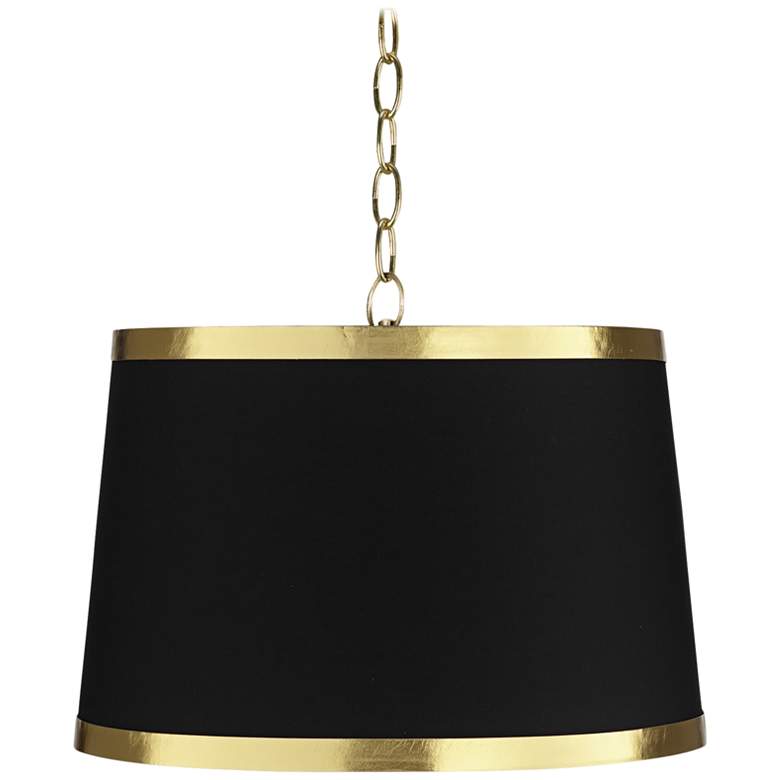 Image 1 Possini Euro 15" Wide Modern Luxe Black Gold Metallic Pendant Light