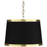 Possini Euro 15" Wide Modern Luxe Black Gold Metallic Pendant Light