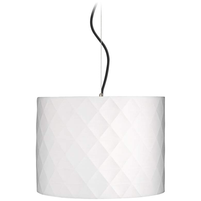 Image 1 Possini Euro 15 inch Wide Modern Off-White Diamond Shade Pendant Light