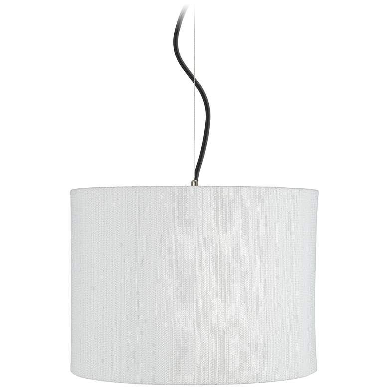 Image 1 Possini Euro 15 inch Wide Modern White Weave Shade Pendant Light