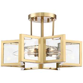 Image5 of Possini Euro 16" Warm Antique Brass 6-Light Ceiling Light more views