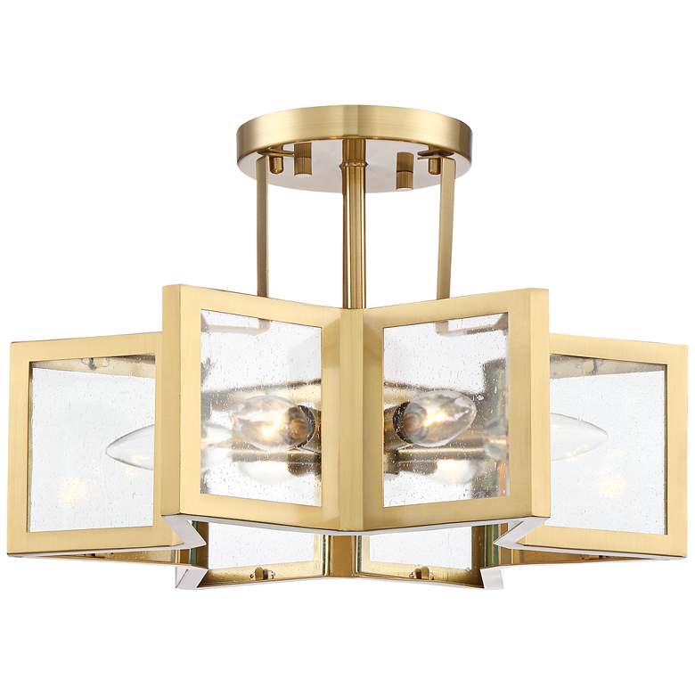 Image 5 Possini Euro 16" Warm Antique Brass 6-Light Ceiling Light more views