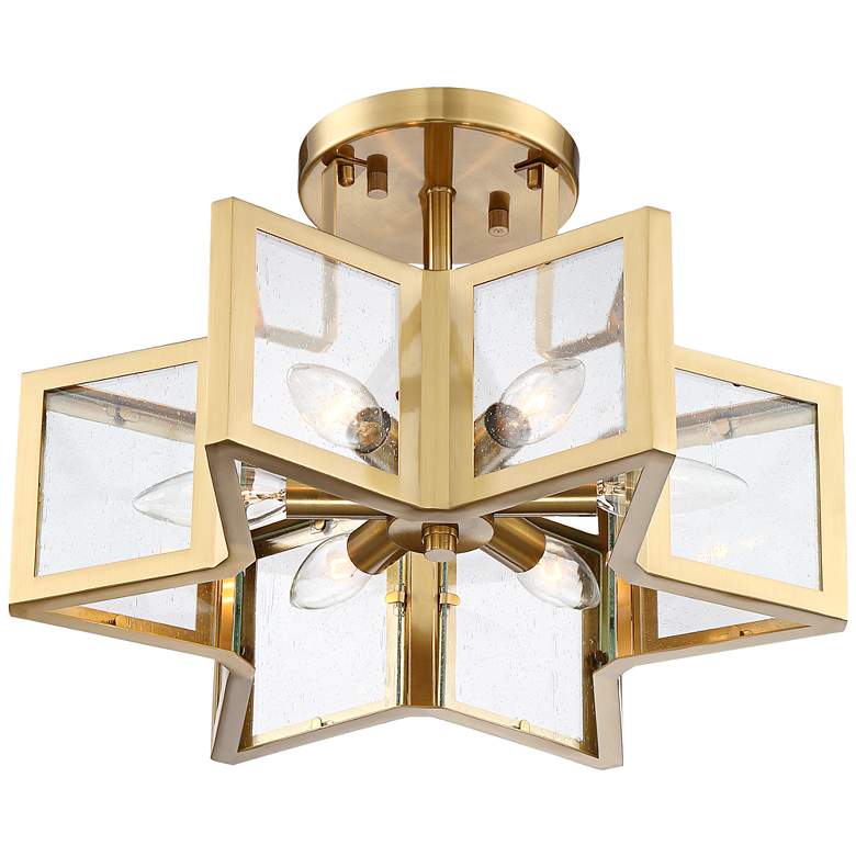 Image 6 Possini Euro 16" Warm Antique Brass 6-Light Ceiling Light more views