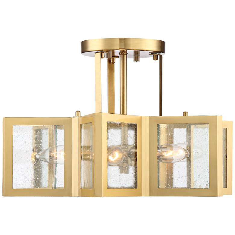 Image 7 Possini Euro 16" Warm Antique Brass 6-Light Ceiling Light more views