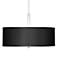 Possini Euro 16" Wide Black Faux Silk Modern Drum Pendant Light