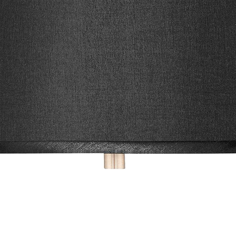Image 2 Possini Euro 16 inch Wide Black Faux Silk Modern Drum Pendant Light more views
