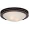 Possini Euro 16" Wide Bronze and Glass Bowl Ceiling Light