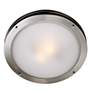 Possini Euro 16" Wide Brushed Nickel White Glass Bowl Ceiling Light