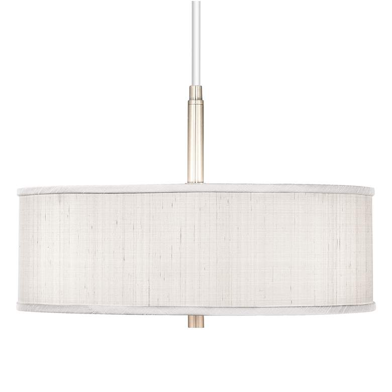 Image 1 Possini Euro 16" Wide Modern Cream Textured Shade Pendant Chandelier