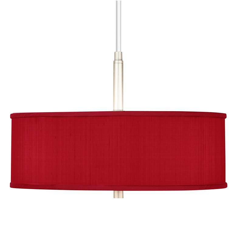 Image 2 Possini Euro 16" Wide Modern Red Textured Shade Pendant Chandelier