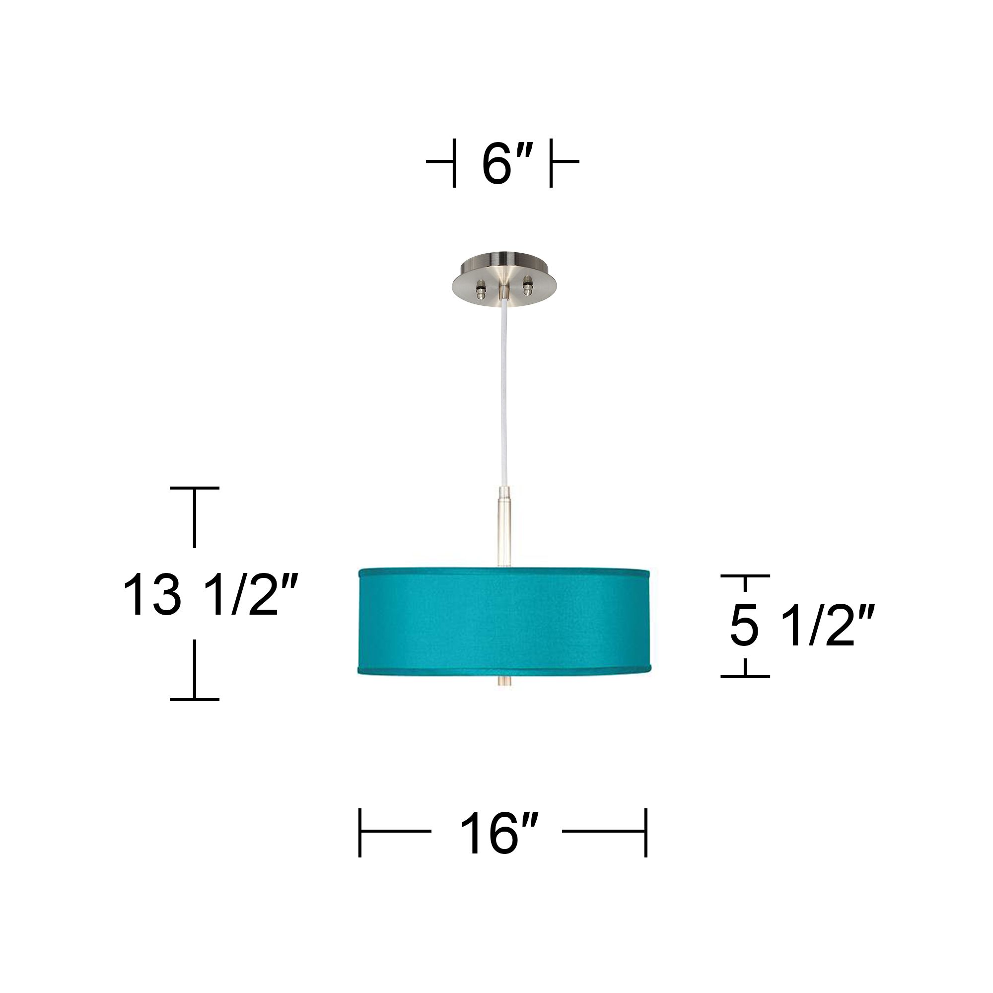 Image 4 Possini Euro 16" Wide Modern Teal Blue Drum Pendant Chandelier more views