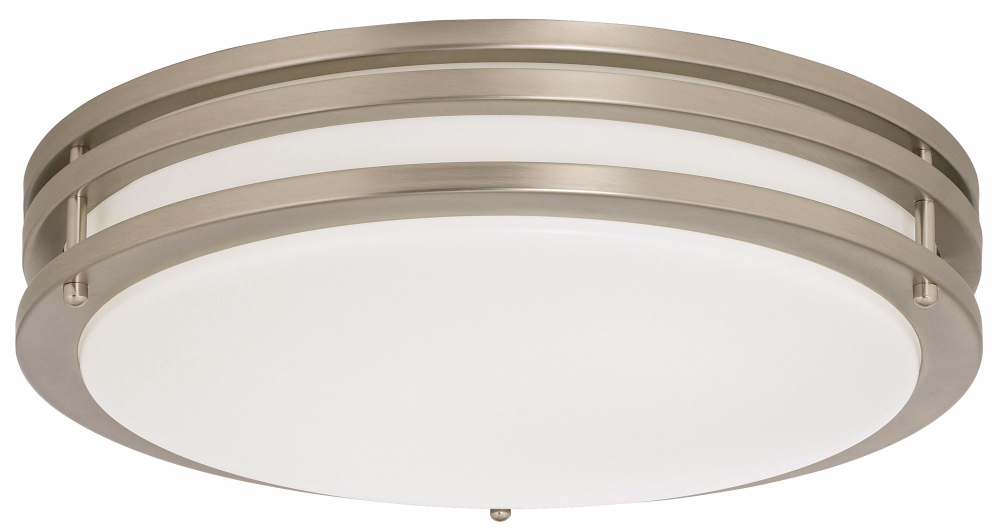 Image Possini Euro 16" Wide Round Brushed Nickel Metal Ceiling Light