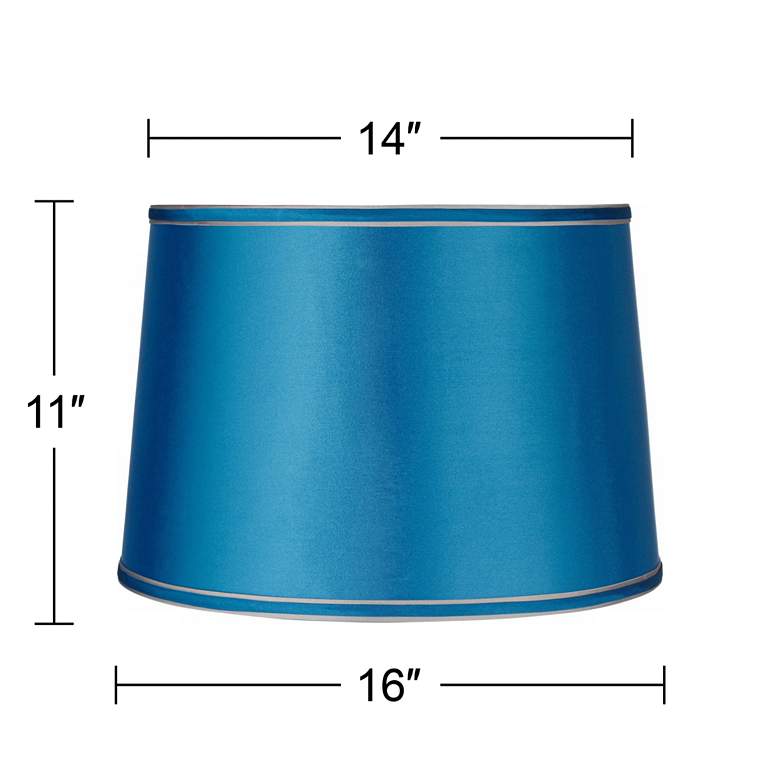 Image 4 Possini Euro 16 inch Wide Satin Turquoise Shade Pendant Light more views