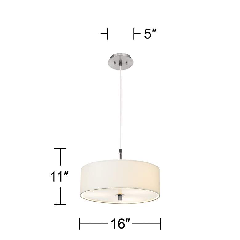 Image 7 Possini Euro 16 inch Wide White Brushed Nickel Modern Pendant Light more views