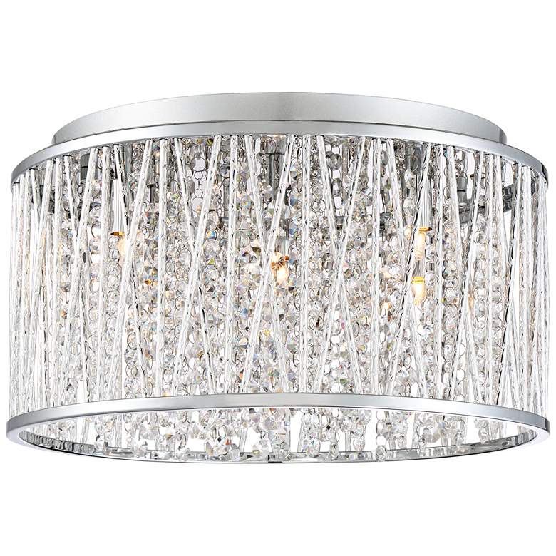 Image 2 Possini Euro 16" Wide Woven Laser Cut Modern Chrome Ceiling Light