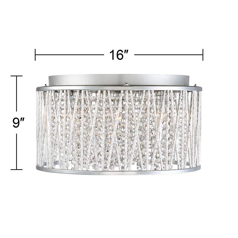 Image 5 Possini Euro 16" Wide Woven Laser Cut Modern Chrome Ceiling Light more views