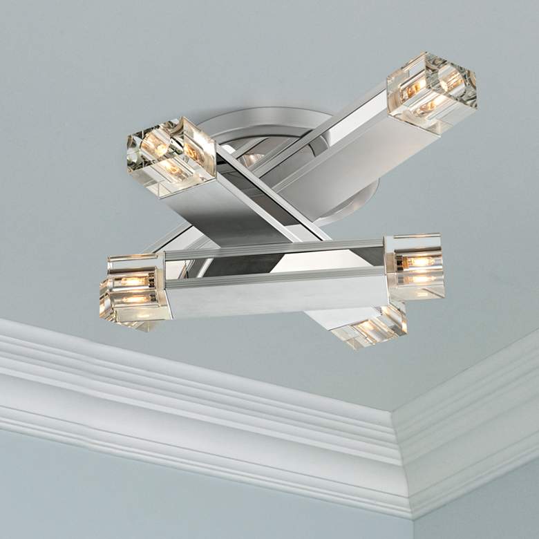 Image 1 Possini Euro 19 3/4 inch Wide Stacked Rods Modern Ceiling Light Fixture